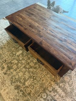 Rustic heavy duty coffee table and 2 end tables