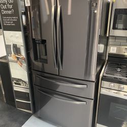 Black Stainless Steel 28 Cu. Ft. 4-Door French Door Refrigerator 