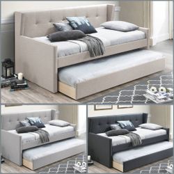 Twin Twin Beige Daybed With Ortho Mattress Included!!