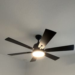 Harbor Breeze Bradbury 6 Blade 48" Matte Black Indoor Ceiling Fan with Remote - TESTED & WORKSw
