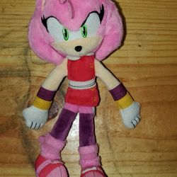 Sonic The Hedgehog/Sonic Boom Amy Rose 8" Plush By TOMY! Excellent Condition!
