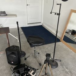 Music Equipment.  Stands/seat/wiring/Speaker 