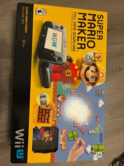 Wii U super Mario maker edition set complete in box with sealed amiibo