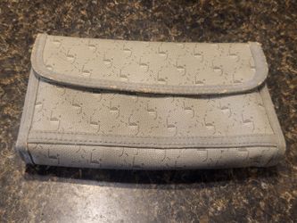 Olive green rectangle wallet approx 5x7"