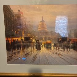 Framed Washington D.C. Street Scene Print