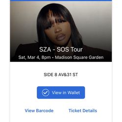 2 Sza Tickets for sale