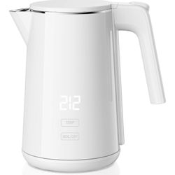 Electric Kettle, 1.0L 1200W Fast Heat with Auto Shut-Off, Boil-Dry Proof, 7 Temperature Control Teapot, Double Wall Stainless Steel Water Boiler Heate