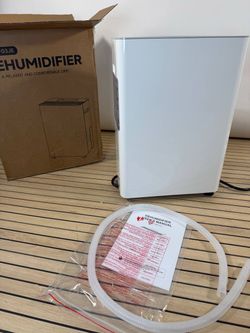 2500 Sq Ft Dehumidifier for Home Basement 34 Pint with Drain Hose Cream