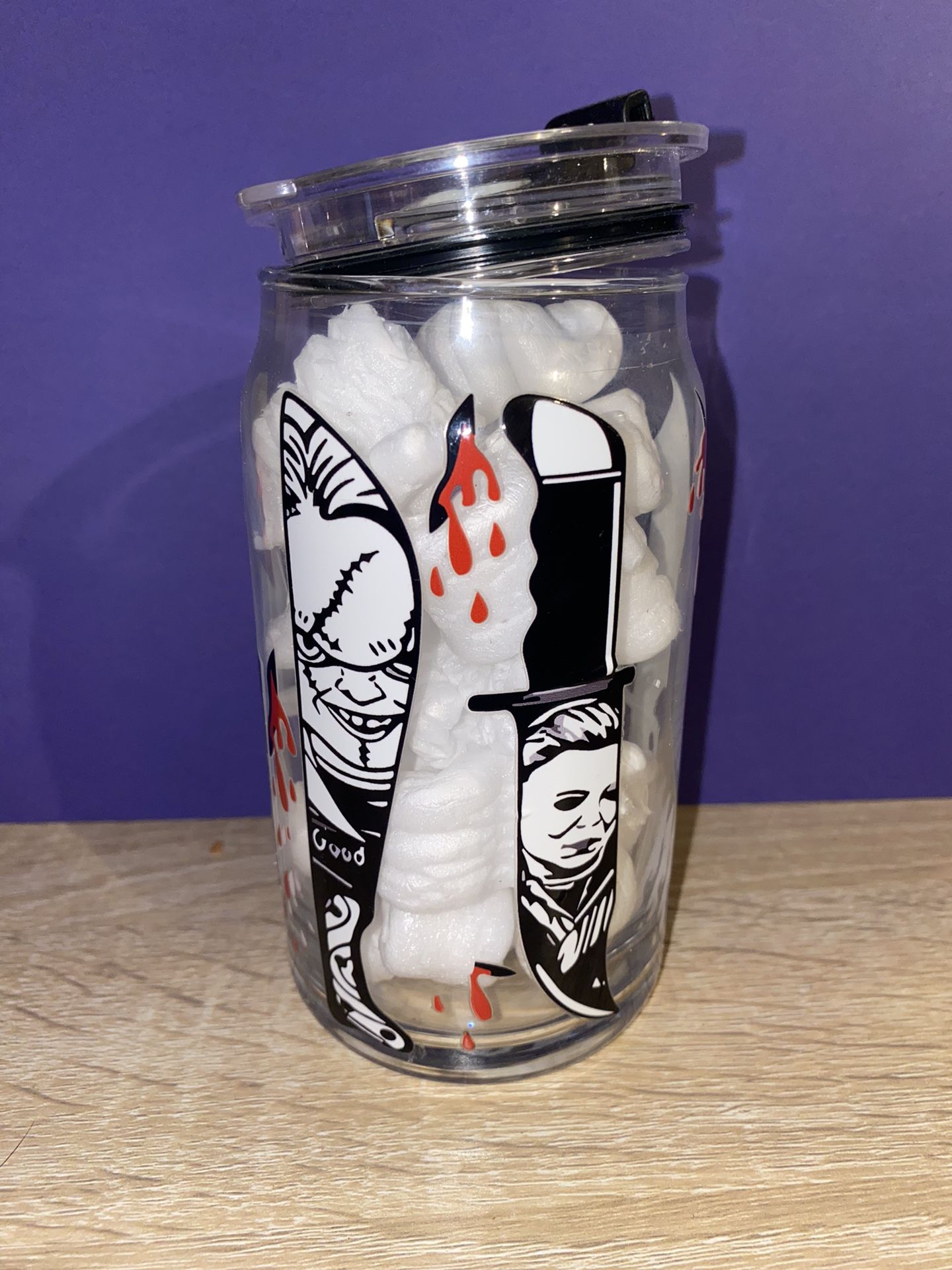 Halloween Glass Cup UV DTF