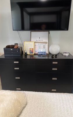 ✨ MODERN BLACK DOUBLE DRESSER / STORAGE CABINET ✨