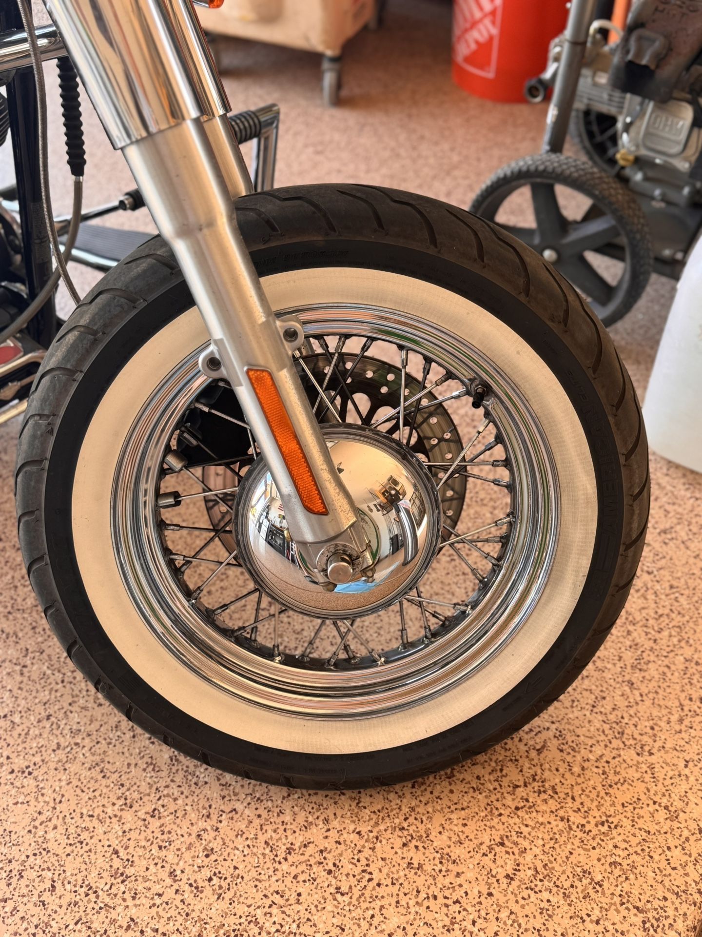 Original Harley Davidson Crome Spoke Wheel And Tire Combo