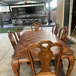 Dining Table With Six Chairs, 