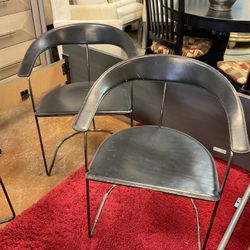 Four Vintage Leather Seats  Dinning Room Chairs