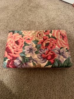 Floral Fabric Covered Rectangular Box