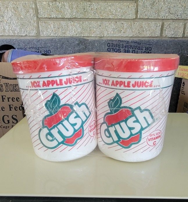 Vintage Apple Crush Styrofoam Can Koosie