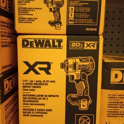 DEWALT 20V MAX XR 1/4"/po/ Pulg. (6.35 mm) 3 - SPEED BRUSHLESS IMPACT DRIVER EACH (TOOL ONLY)