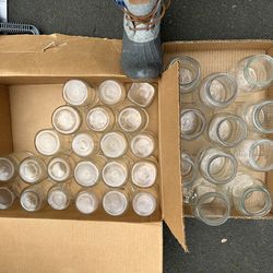 Lots of canning jars, pints and quarts