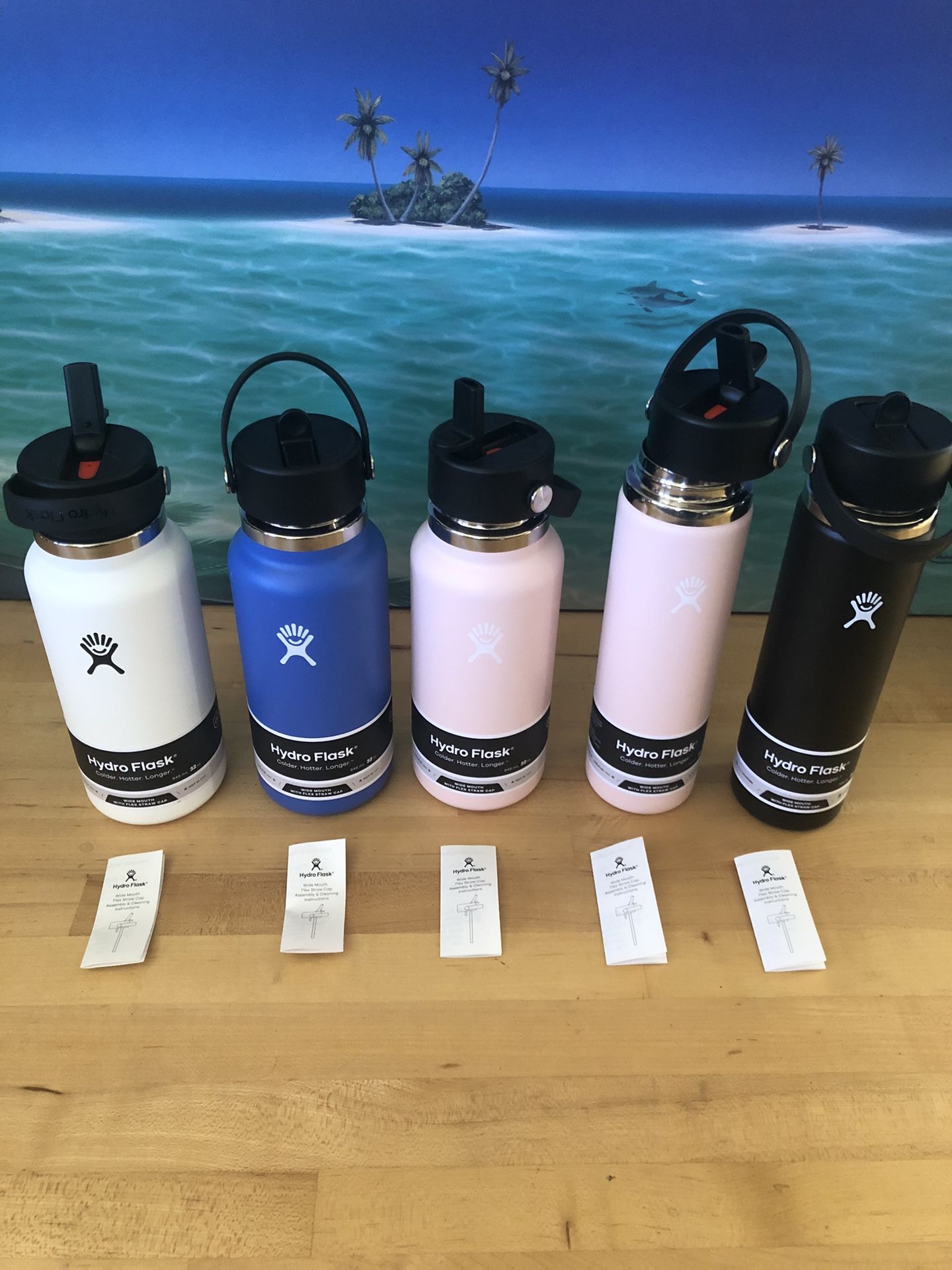 5 NEW Hydro Flask drinking Containers For Coffee / Tea / Water 50% OFF Retail-Must Come To Huntington Beach $25 Cash EACH If Buy All 5 OR READ BELOW: