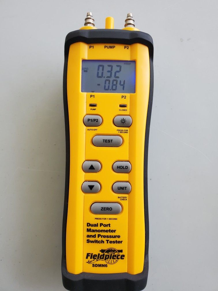 Fieldpiece SDMN6 Dual Port Manometer and Pressure Switch Tester