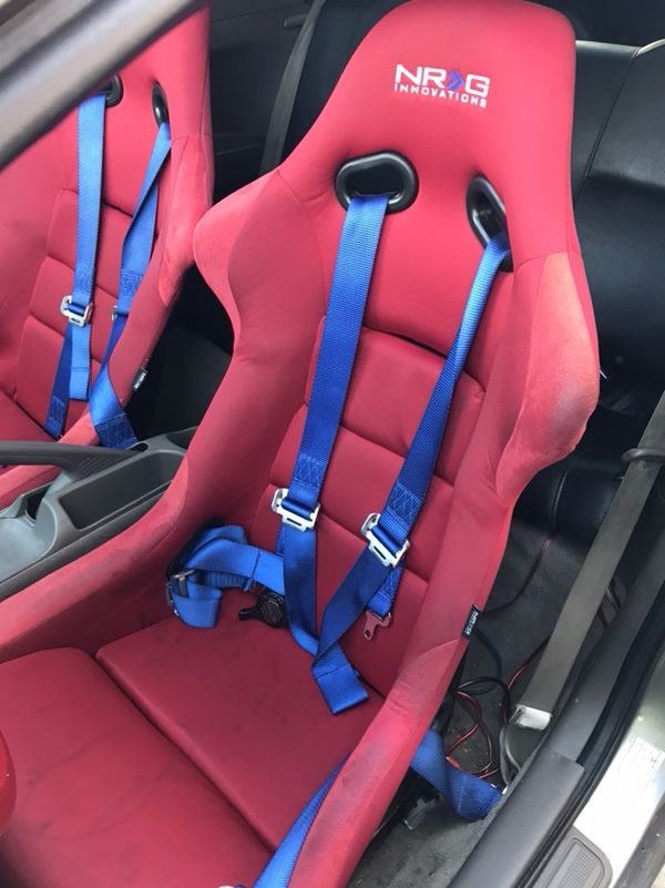 Nrg red and blue bucket seats, trading for stock acura rsx seats for
