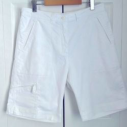 Woolrich White High Rise Cargo Shorts Size 10