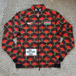 NIKE PRO ELITE TEAM KENYA TRACK AND FIELD RUNNING JACKET MENS SIZE MEDIUM RED BLACK GREEN NEW