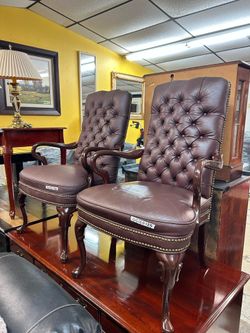Traditional tufted chairs