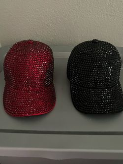 Unused caps. Red and black
