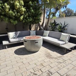Acacia Wood Patio Sectional 