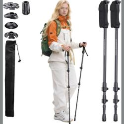 3K Carbon Fiber Trekking Poles - Collapsible, Lightweight Yet Sturdy Hiking Poles with EVA Grip, for Men & Women Hikers