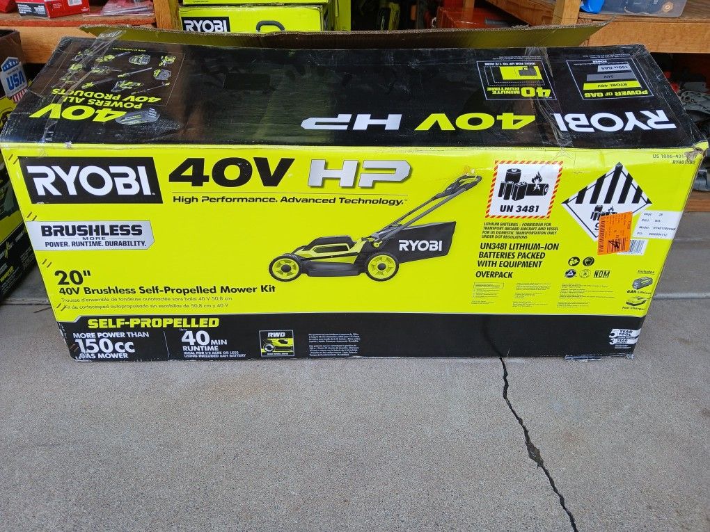lawnmower Ryobi 40v Battery And Charger Included