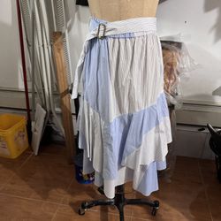 DKNY blue and white striped skirt