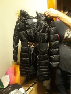Laundry 3 quarter length jacket with fur hood