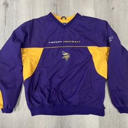 Vintage Reebok NFL Minnesota Vikings Pullover Jacket LARGE Windbreaker EUC Y2K