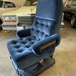 Glaval Vintage Reclining Armchair, Rv Chair Converted Into A Rolling Recliner Gamer Chair, Very Comfortable!