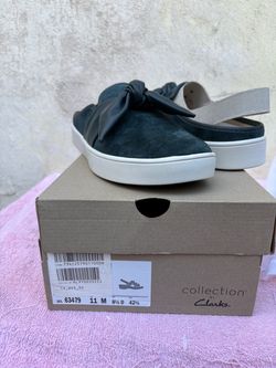Clarks Collection Suede Bow Slide Sandals Size 11