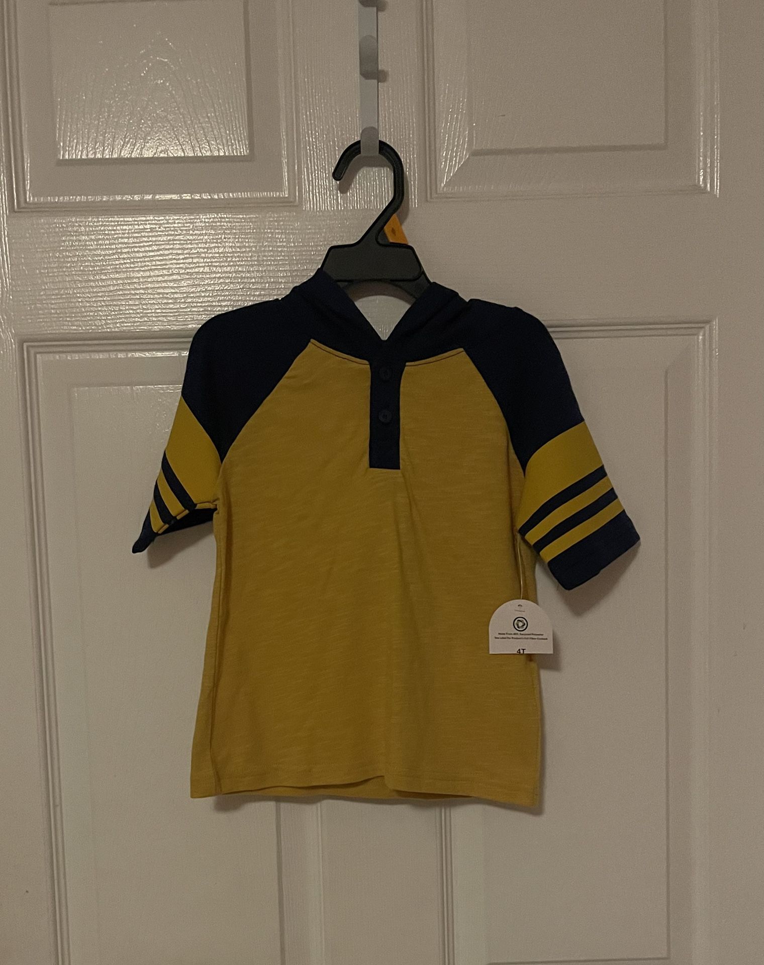 Brand New Boys Yellow/navy & Burgundy/gray Hooted Tees Sizes 2T & 4T $ 4.00 Each