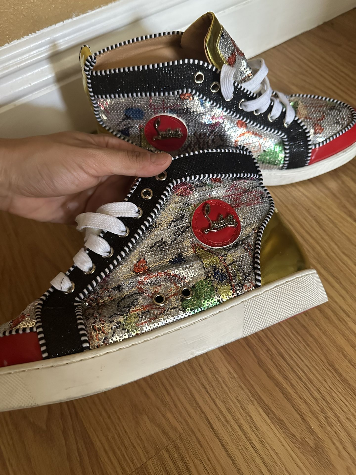 Low Top Christian Louboutin Men Sneaker Black With Red for Sale in Pico  Rivera, CA - OfferUp