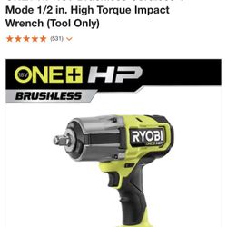 RYOBI ONE+ HP 18V Brushless Cordless 4-Mode 1/2 in. High Torque Impact Wrench (Tool Only)