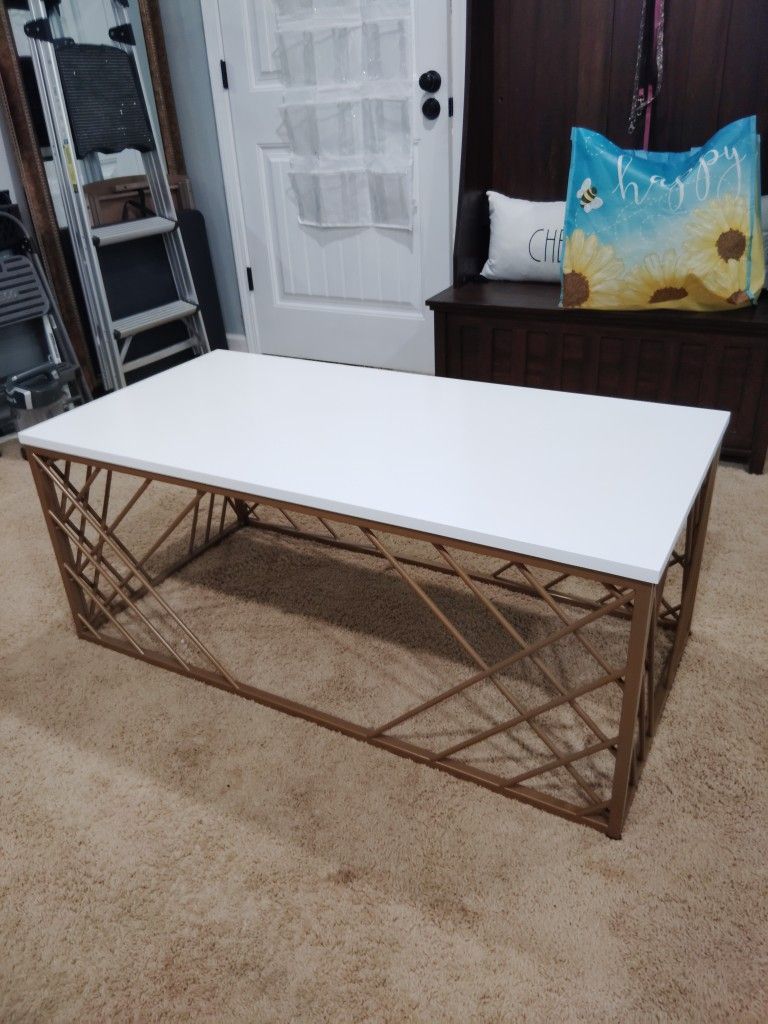 White And Gold Table