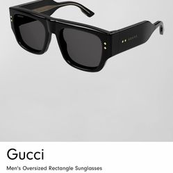 Gucci Mens Oversized Rectangular Sunglasses 