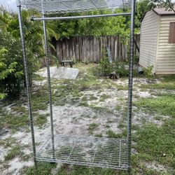Wire Garment Rack 74”H X 35”W X 18”D In Good Condition $40 FIRM ON PRICE