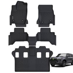 Floor Liners for 2024 2025 Lexus GX550 7 Seats (Not Fit Premium Model) TPE All Weather Protection 3 Rows Car Floor Mats Accessories-Black