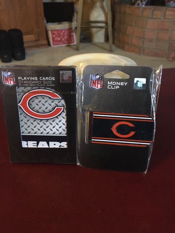 Chicago Bears playing cards and money clip