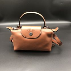 Longchamp Le Pliage Xtra XS Pouch in Brown