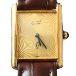 Vintage Cartier Tank 925 Argent Gold Plated Ladies Watch