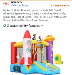 Kids Space Bounce House w/ Blower – Great Condition