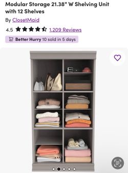 Gray Closet Storage/Shelving unit