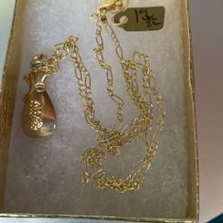 14k gold chain 10k gold pendant set