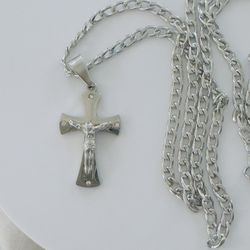 Crucifix Necklace. Stainless steel. New